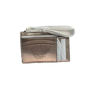 Kate Spade Wristlet metallic rose gold window card